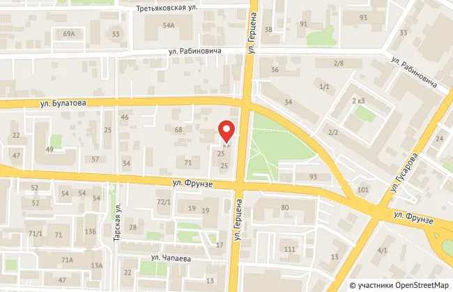 Реклама на медиафасаде на Герцена, 25 в Омске: точка на карте