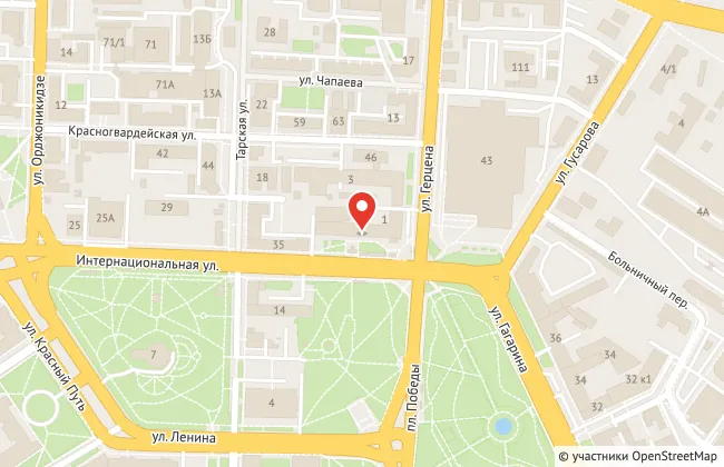Реклама на медиафасаде на Герцена, 1 в Омске: точка на карте