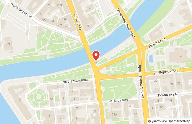 Реклама на суперсайте на пересечении Думской и Ленина в Омске: точка на карте